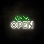 we are open neon sign