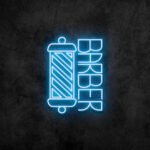 light blue Barber Neon Sign