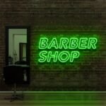 green "BARBERSHOP" Neon Sign For Hairr Salons & BarberShops