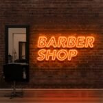 orange "BARBERSHOP" Neon Sign For Hairr Salons & BarberShops
