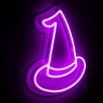 purple Halloween LED Neon Witch Hat