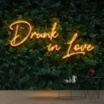 Orange drunk in love neon sign