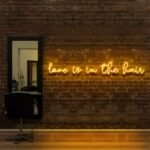 yellow "LOVE IS IN THE HAIR" Neon Sign For Hair Salons & BarberShops