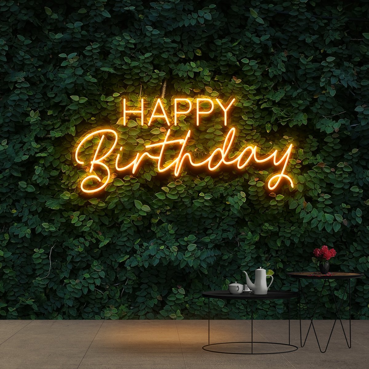 happy birthday neon sign neon icons 60cm 2ft orange cut to shape Led neon sign